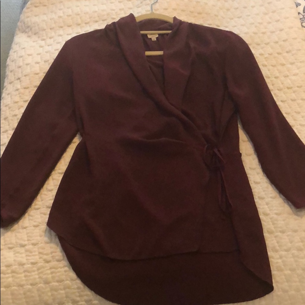 Beautiful Burgundy Wrap Shirt - Wilfred Free